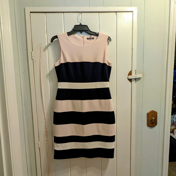 Tommy Hilfiger Dresses & Skirts - Tommy Hilfiger Size 10 Pink and Black Striped Mini Dress NWOT